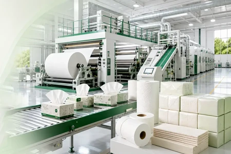 Toilet paper and facial tissue products compared in a tissue factory