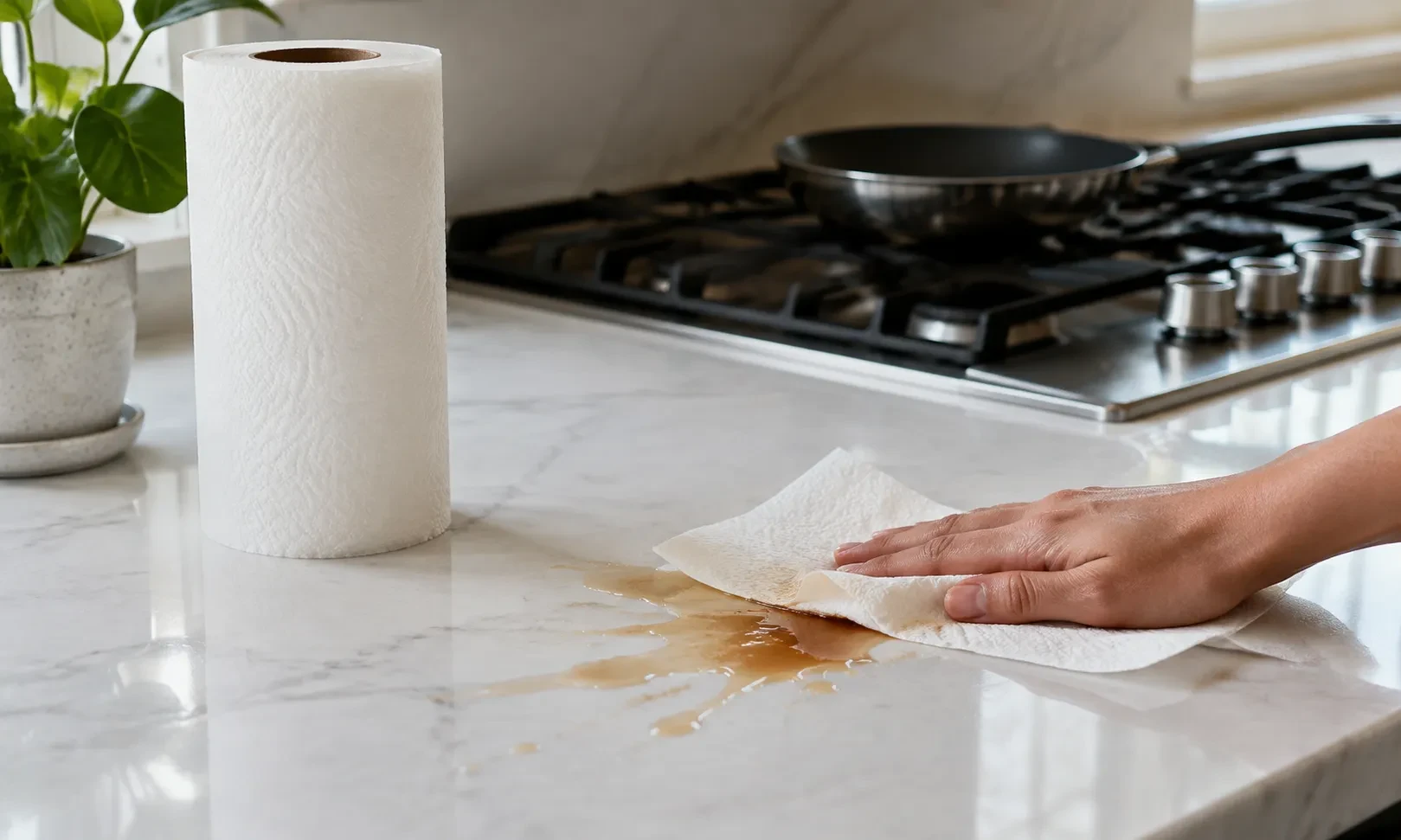 Kitchen paper towel cleaning